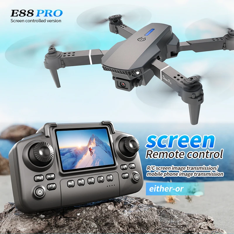 Dron Rc Quadcopter - Professionelle E88 PRO Drohne mit Bildschirm