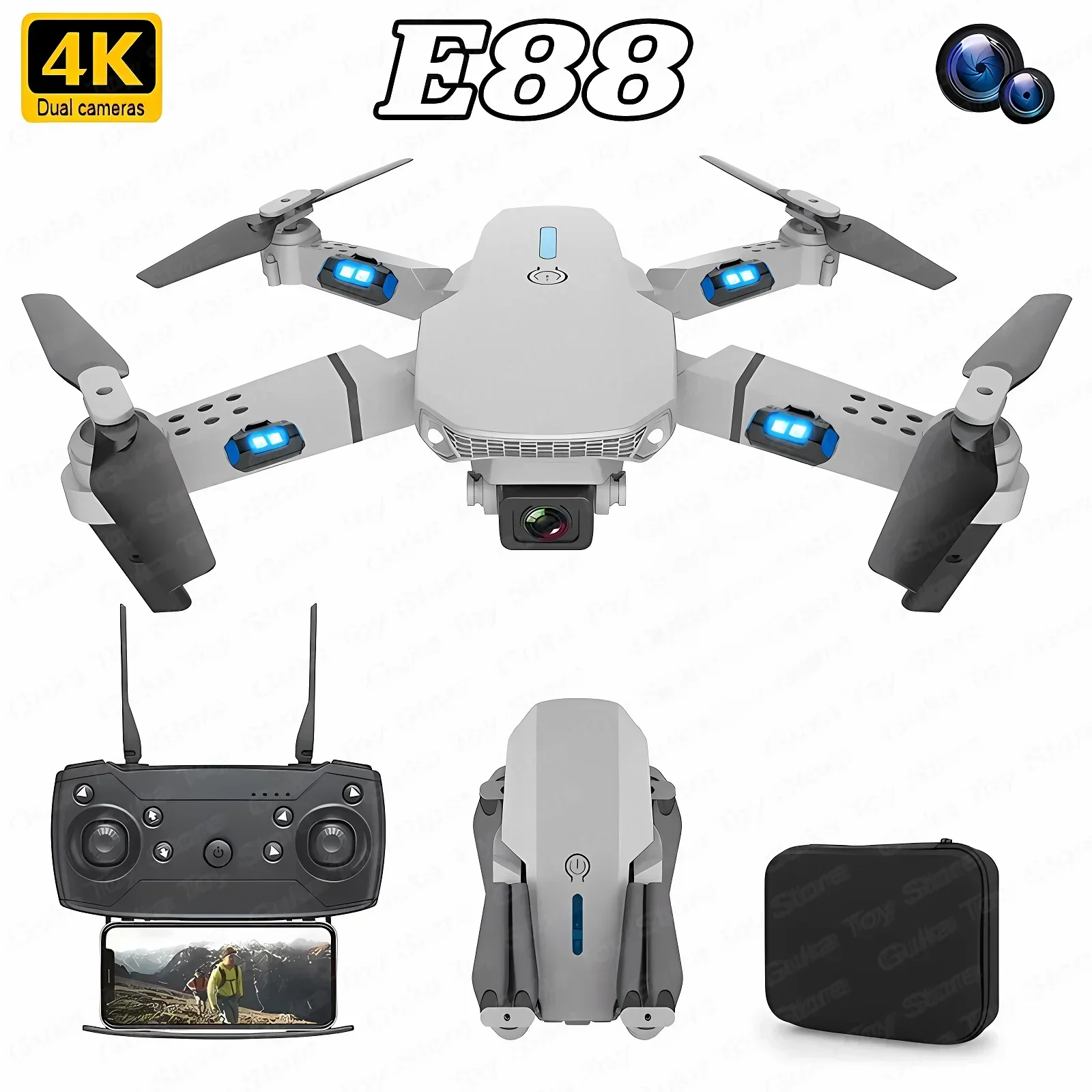 Dron Rc Quadcopter - E88 Pro WIFI FPV Drohne Weitwinkel