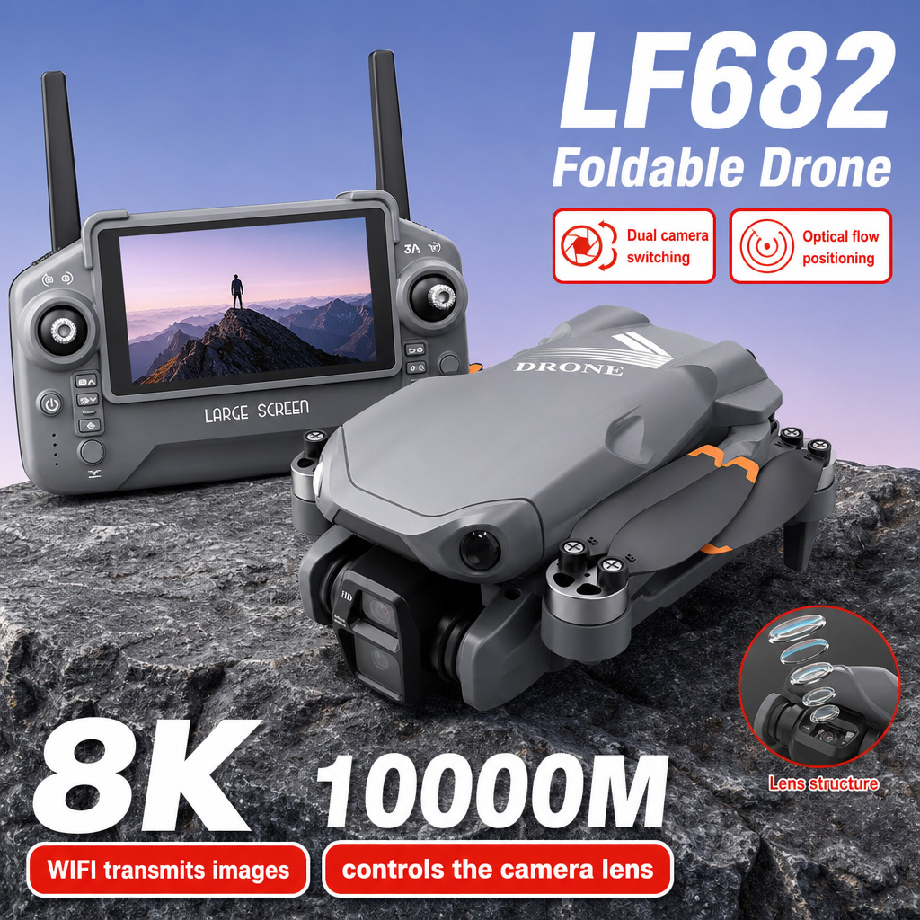 Drone Rc Team City - Luftbild-Drohne LF682 mit 8K HD Dual-Kameras,