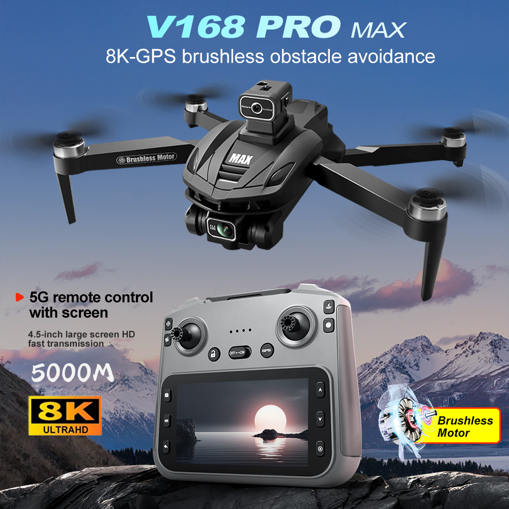 Dron Rc Quadcopter - V168 PRO Max GPS Drohne 8K
