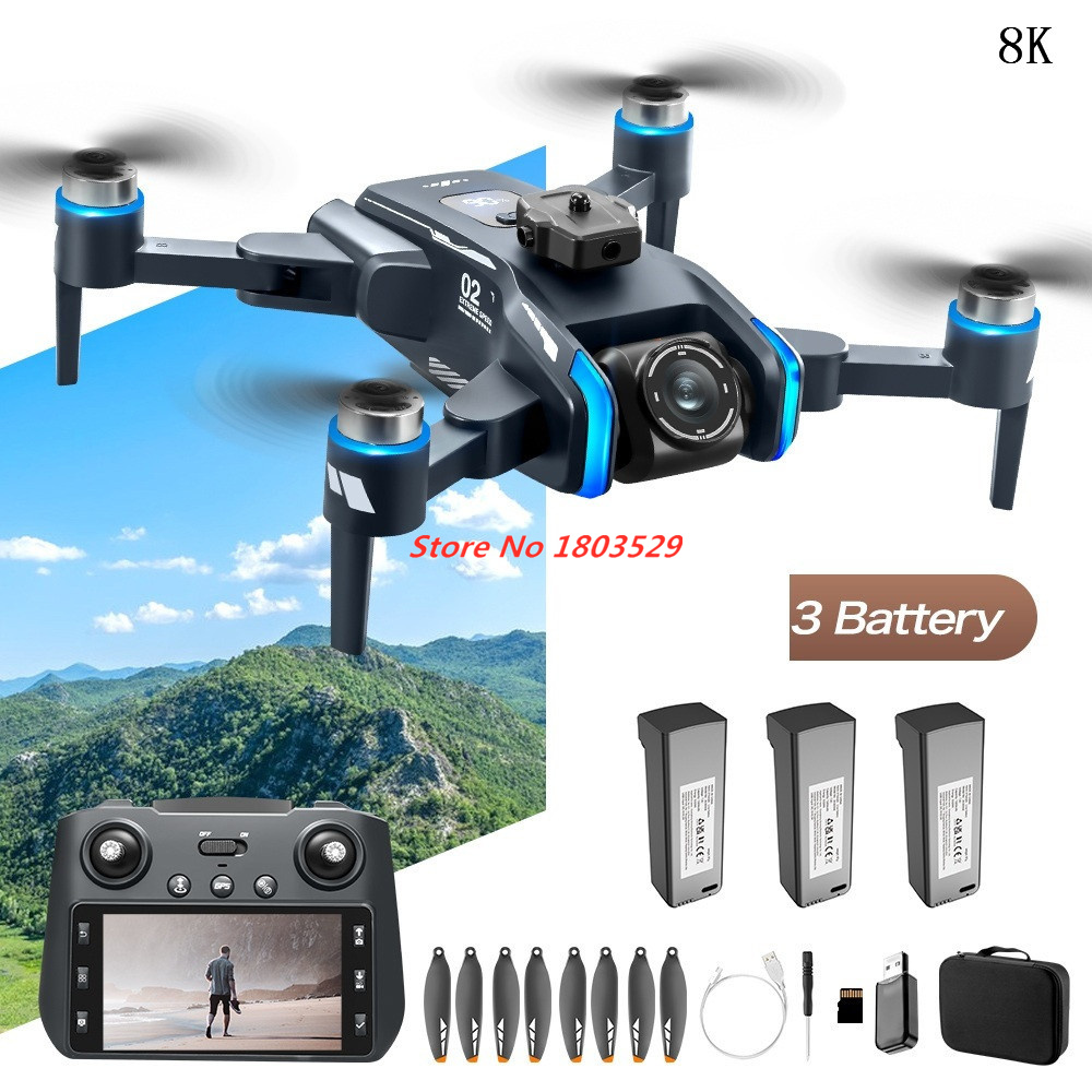 Drone Rc Fpv Manual - 8K Bürstenloser Hindernisvermeidungs-WLAN-FPV-RC-Drohne mit 8K-Luftbildkamera, Bildschirm-Fernbedienung,