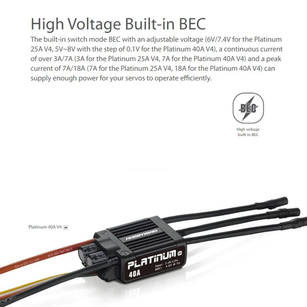 Hobbywing Platinum 25A V4 Bürs – Drone Rc V4 Bewertung und Preis